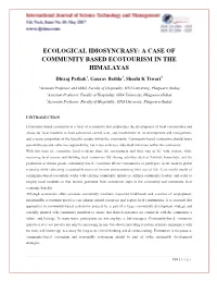 A Case of Community Based Ecotourism in the Himalayas
