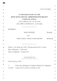 Cacv 147/2010 in the High Court Of