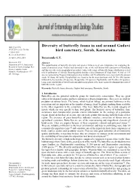 Diversity of Butterfly Fauna in and Around Gudavi Bird Sanctuary