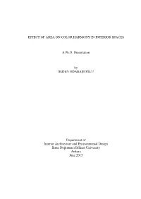 Effect of Area on Color Harmony in Interior Spaces