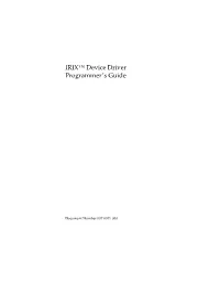IRIX™ Device Driver Programmer's Guide