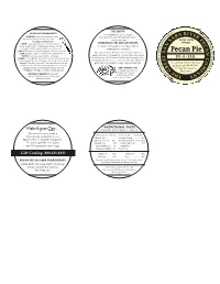 Label for Pecan Pie in A