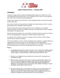 Labour Dispute Policy – January 2020