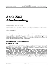 Let's Talk Linebreeding