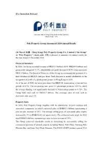 Poly Property Group Announced 2020 Annual Results