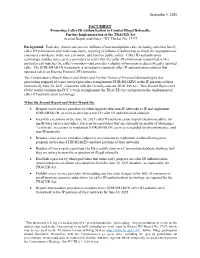 September 9, 2020 FACT SHEET* Promoting Caller ID Authentication