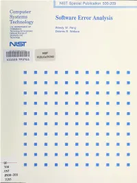 Software Error Analysis Technology