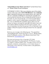"Srimad Bhagavatam Third Canto Part I" by His Divine Grace A.C