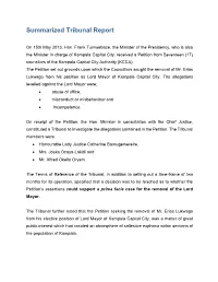 Summarized Tribunal Report