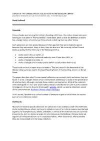 SURVEY of the CHINESE SPECIAL COLLECTIONS in the BODLEIAN LIBRARY Prepared for the National Library of China 19 December 2012 · Revised 20 February 2020