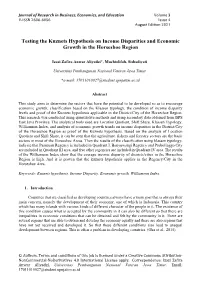 Testing the Kuznets Hypothesis on Income Disparities and Economic Growth in the Horseshoe Region