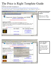The Price Is Right Template Guide