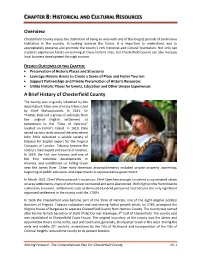 CHAPTER 8:HISTORICAL and CULTURAL RESOURCES Overview a Brief History of Chesterfield County