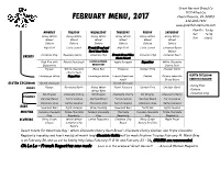 February MENU, 2017