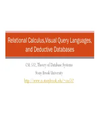 Relational Calculus,Visual Query Languages, and Deductive Databases