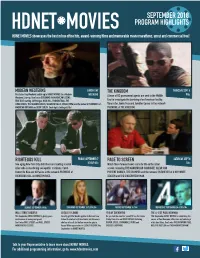 September 2018 Program Highlights