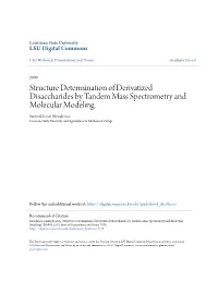 Structure Determination of Derivatized Disaccharides by Tandem Mass Spectrometry and Molecular Modeling
