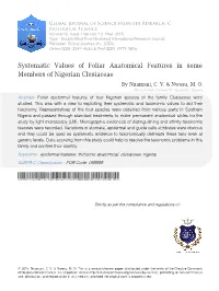 Systematic Values of Foliar Anatomical Features in Some Members of Nigerian Clusiaceae by Nnamani, C