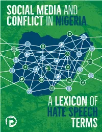 A Lexicon of HATE Speech Terms Table of Contents