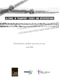 Alcohol in Transport: Issues and Interventions