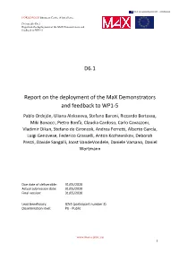 D6.1 Report on the Deployment of the Max Demonstrators and Feedback to WP1-5