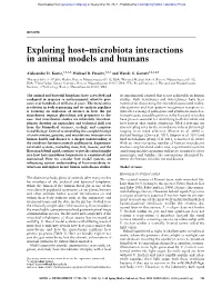 Exploring Host–Microbiota Interactions in Animal Models and Humans