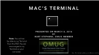 Note: You Will Not Be Able to Run Terminal from This PDF