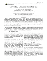 Power Line Communication Systems