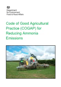 Code of Good Agricultural Practice (COGAP) for Reducing Ammonia Emissions