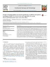 Design of Biodegradable Bio-Based Equilibrium Modified Atmosphere