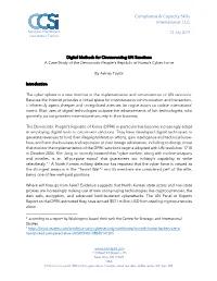 Digital Methods for Circumventing UN Sanctions a Case Study of the Democratic People’S Republic of Korea’S Cyber Force