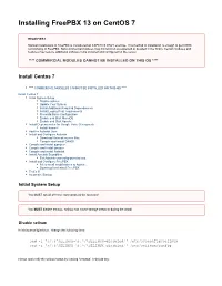 Installing Freepbx 13 on Centos 7