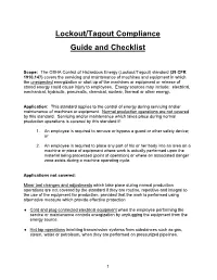 Lockout/Tagout Compliance Guide and Checklist