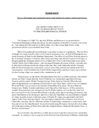 PLEASE NOTE This Is a Draft Paper Only and Should Not Be Cited Without