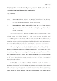 Proposal to Conserve the Name Thyrsostachys Siamensis Gamble Against the Name