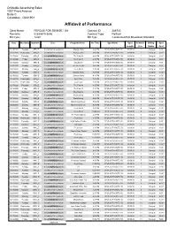 Affidavit of Performance