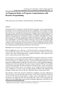 An Empirical Study on Program Comprehension with Reactive Programming