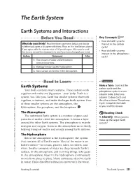 Earth Systems and Interactions