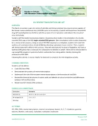 Educator Materials Hands-On Activity HIV Reverse Transcription and AZT