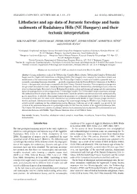 Lithofacies and Age Data of Jurassic Foreslope and Basin Sediments of Rudabánya Hills (NE Hungary) and Their Tectonic Interpretation