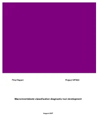 Macroinvertebrate Classification Diagnostic Tool Development