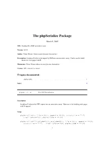 The Phpserialize Package
