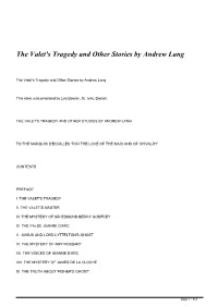 The Valet's Tragedy and Other Stories by Andrew Lang