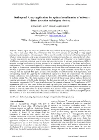 Orthogonal Array Application for Optimized Software Testing