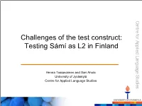 Challenges of the Test Construct: Construct: of the Test Challenges Centre for Applied Language Studies
