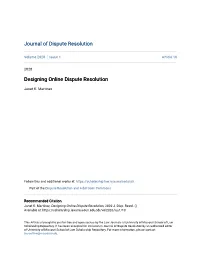 Designing Online Dispute Resolution