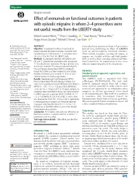 Effect of Erenumab on Functional Outcomes in Patients with Episodic
