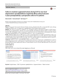 Failure to Maintain Segmental Lordosis During TLIF for One-Level