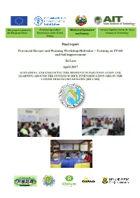 Final Report Provincial Review and Planning Workshop/Refresher