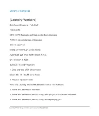 [Laundry Workers]: a Machine Readable Transcription